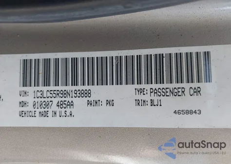 2008 Chrysler Sebring Touring z USA, uszkodzony, nr VIN 1C3LC55R98N193888